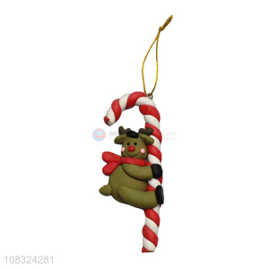 Recent design candy cane clay ornaments for Christmas decoration