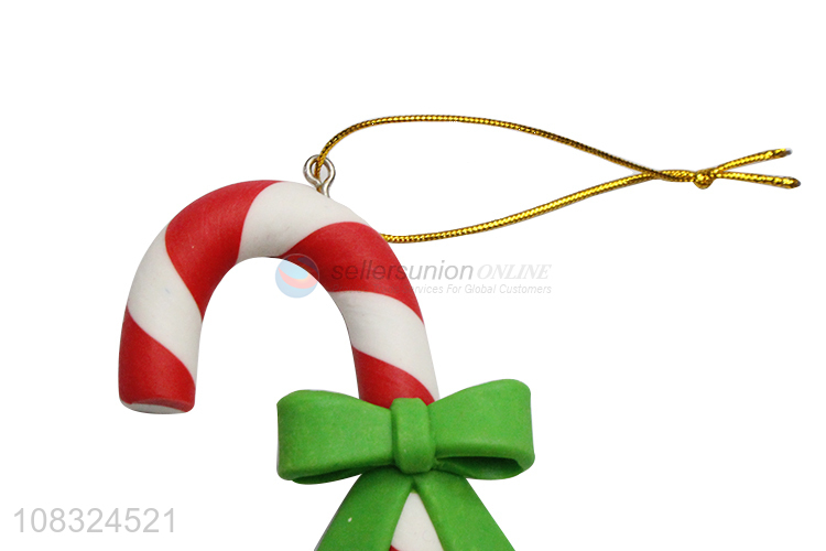Wholesale Christmas tree decorations candy cane clay ornaments
