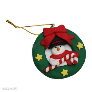 Bottom price Christmas tree ornaments clay wreath ornaments