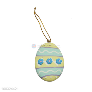 Good quality Easter egg hanging ornaments clay Easter ornaments
