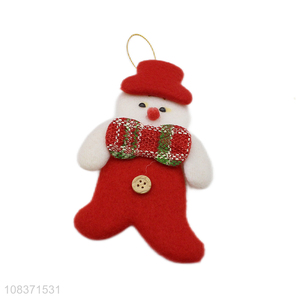 Yiwu wholesale single fleece snowman pendant Christmas decoration
