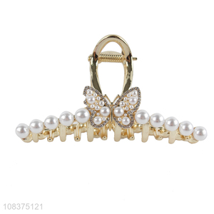 Factory supply butterfly pearl hair decoration hair claws