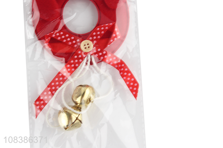 New design non-woven fabrics Christmas hanging ornament with bells