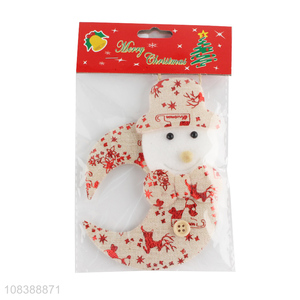 Good Sale Snowman Moon Design Christmas Hanging Ornaments Non-Woven Crafts