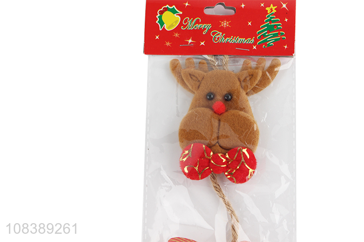 Custom Non-Woven Christmas Elk Hanging Ornament With Bell