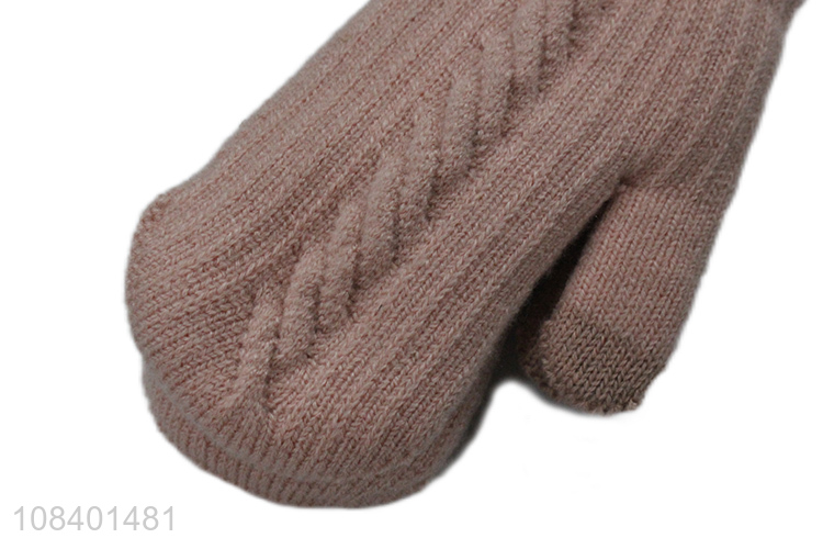 Hot selling pink women ladies winter gloves wholesale