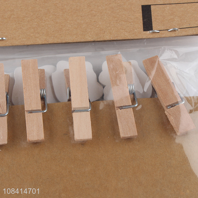 Hot sale 10 pieces cute wooden clip office clips laundry clothes pegs