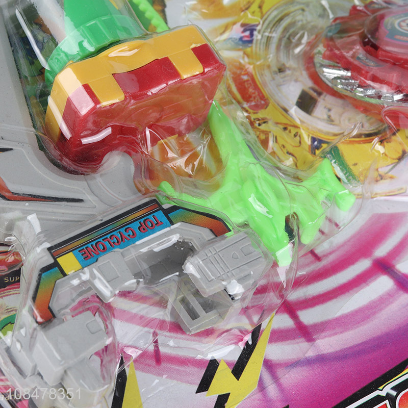 Wholesale kids battling top game toy with 4 spinning tops 1 launcher