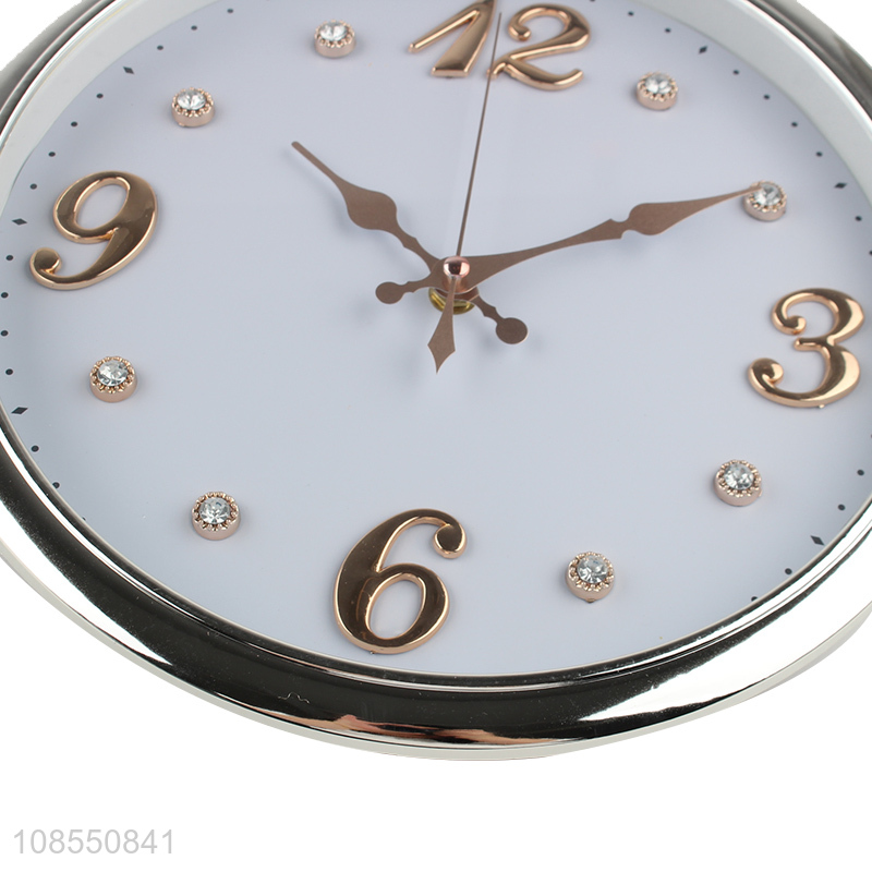 Hot sale battery operated rhinestone wall clock for living room
