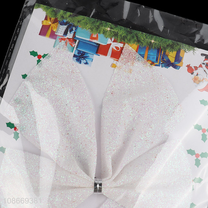 Top products 3pcs white decorative bowknot for christmas tree