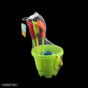 Wholesale 8 pieces <em>plastic</em> sand <em>bucket</em> toy set kids beach sand toy set
