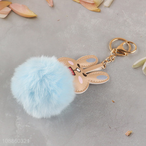 New product cute pom pom <em>key</em> <em>chain</em>  artificial fur ball keychain