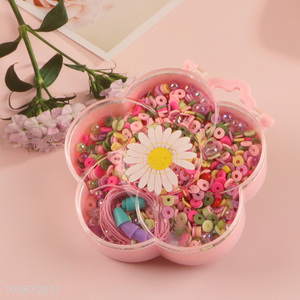 High quality pop beads diy jewelry <em>bracelet</em> making kit with flower shaped storage case