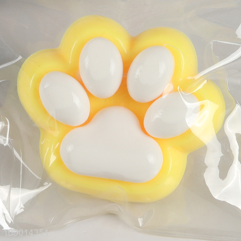 Hot selling puppy paw shaped soft anti-stress squeeze toys wholesale