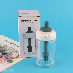Wholesale Transparent Kitchen Accessories Glass Olive Oil <em>Bottle</em> With Brush