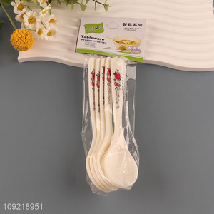 Factory price 5pcs plastic disposable tableware <em>spoon</em> cutlery <em>spoon</em> set