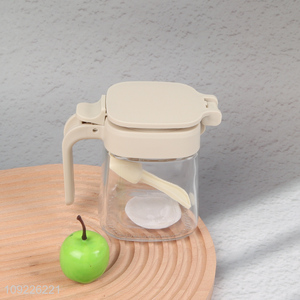 New Product Glass Spice Jar Glass Seasoning Container with <em>Spoon</em>