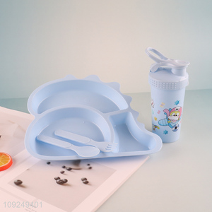 New Product Kids Plastic Dinnerware Set with Dinner Plate, <em>Spoon</em>, Fork & Water Bottle