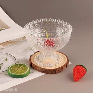 New Arrival Glass Dessert Cup Footed Glass Ice Cream <em>Bowl</em> for Parties