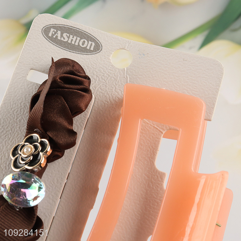 Online wholesale 2pcs hair claw clips hair band set